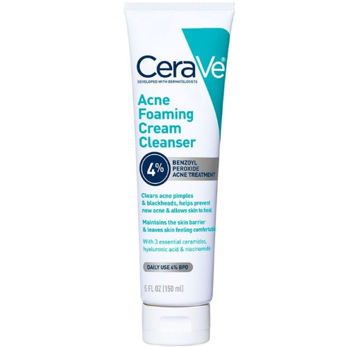 CeraVe Acne Foaming Cream Cleanser 4% BPO 5 Oz 150 ML