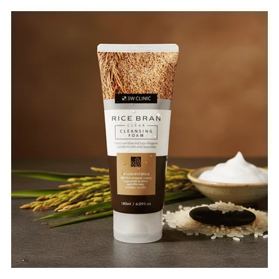 3w Clinic Rice Bran Clear Cleansing Foam - 180ml