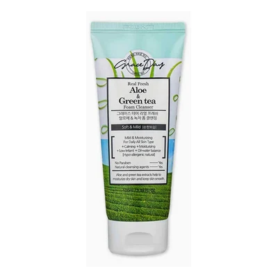 Grace Day Real Fresh Aloe & Green Tea Foam Cleanser - 100ml