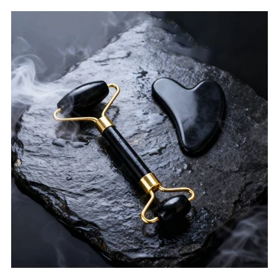 Jade Roller Gua Sha Set - (Black Colour)