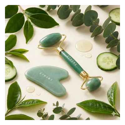 Jade Roller Gua Sha Set - (Mint Colour)