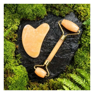 Jade Roller Gua Sha Set - (Persian Orange)