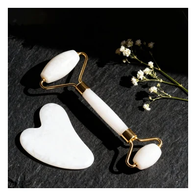 Jade Roller Gua Sha Set - (White Colour)