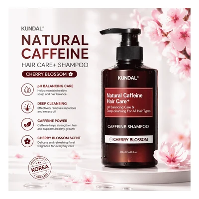 Kundal Caffeine Shampoo (Cherry Blossom) - 500ml