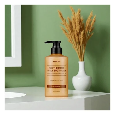 Kundal Eau Thermale Scrub Body Wash (Leather Iris) - 500ml