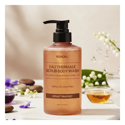 Kundal Eau Thermale Scrub Body Wash (Violet Muguet) - 500ml