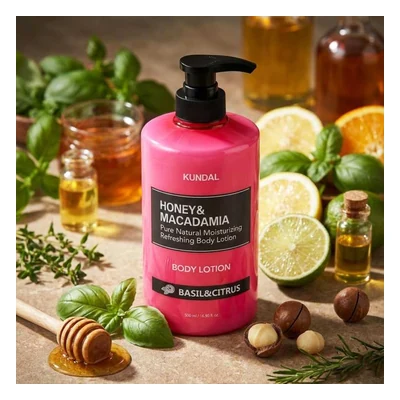 Kundal Honey & Macadamia Pure Body Lotion (Basil & Citrus) - 500ml