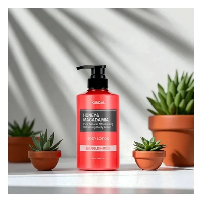 Kundal Honey & Macadamia Pure Body Lotion (English Rose) - 500ml