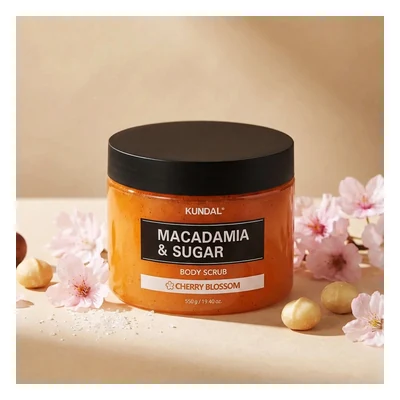 Kundal Macadamia & Sugar Body Scrub (Cherry Blossom) - 550g