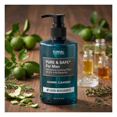 Kundal Pure & Safe Cooling Homme Cleanser (Herb Bergamot) - 300ml