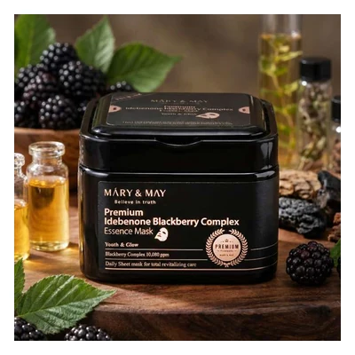 Mary & May Premium Idebenone Blackberry Complex Essence Mask (20ea) - 250g
