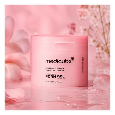 Medicube PDRN 99% Pink Collagen Toning Gel Toner Pad (70ea) - 120ml