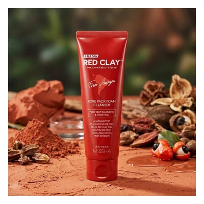 Missha Amazon Red Clay Pore Pack Foam Cleanser - 120ml