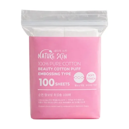 Nature Skin Embossing Beauty Cotton Puff 100 Sheets