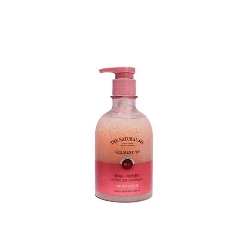 on the body Veilment Natural Spa Dead Sea Salt Scrub Body Wash Black Rose Scent 400 ml