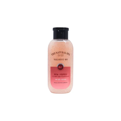 on the body Veilment Natural Spa Dead Sea Salt Scrub Body Wash Black Rose Scent 200 ml
