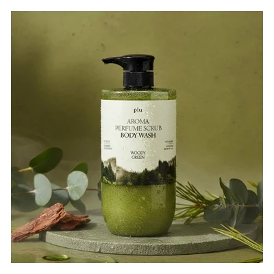 Plu Aroma Perfume Scrub Body Wash (Woody Green) -1000ml