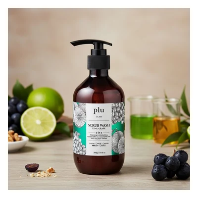 Plu Body Scrub Wash (Lime Grape) - 500g