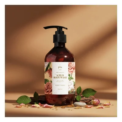 Plu Perfumed Spa Scrub Body Wash (Woody Floral) - 500g