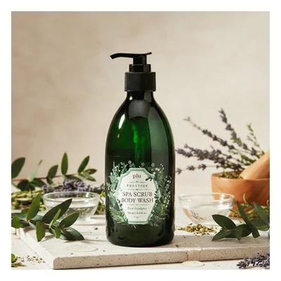 Plu Prestige Spa Scrub Body Wash (Fresh Eucalyptus) - 500ml