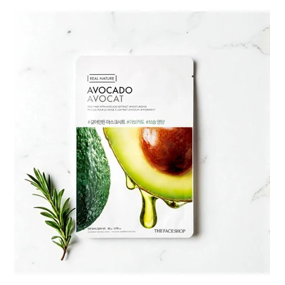 The Face Shop Real Nature Avocado Avocat Sheet Mask - 20g